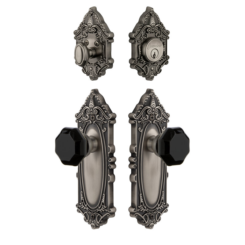 Ensemble de vestibule Grande Victorian, Étain antique, 2-3/8 po