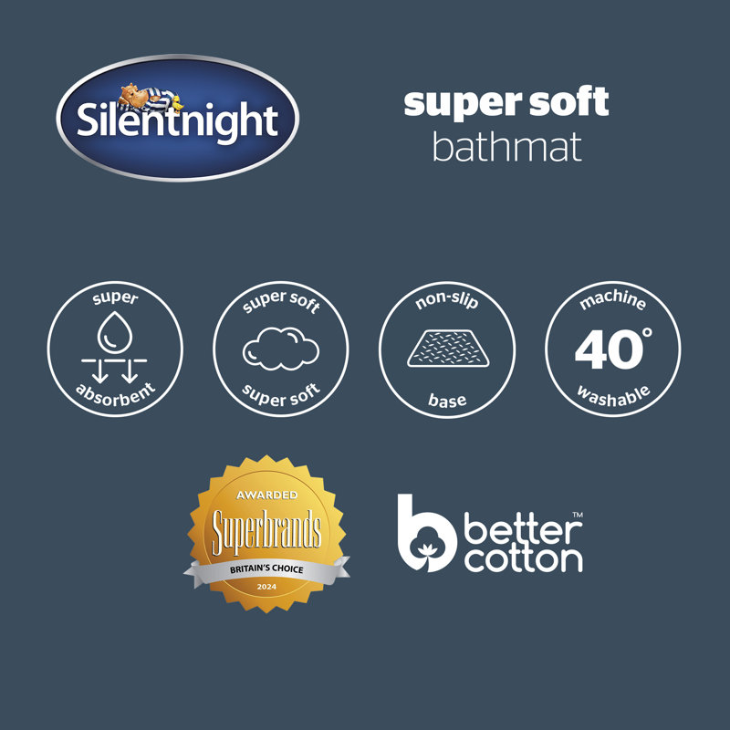 Silentnight Supersoft Rectangle Bath Mat 100% Cotton BCI, Pink