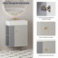 Meuble-lavabo mural 21,6 po avec lavabo en céramique