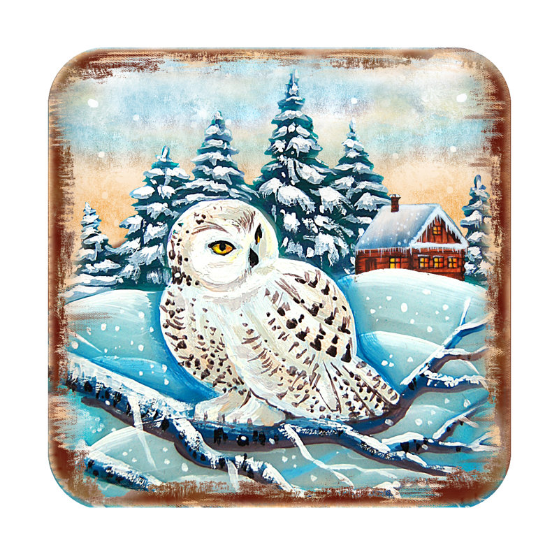 Sous-verre hibou