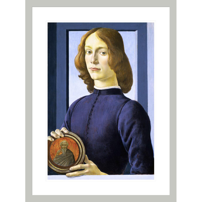 «Portrait of a Young» par Sandro Botticelli, impression giclée sur cadre, 29.5" H x 22.07" W