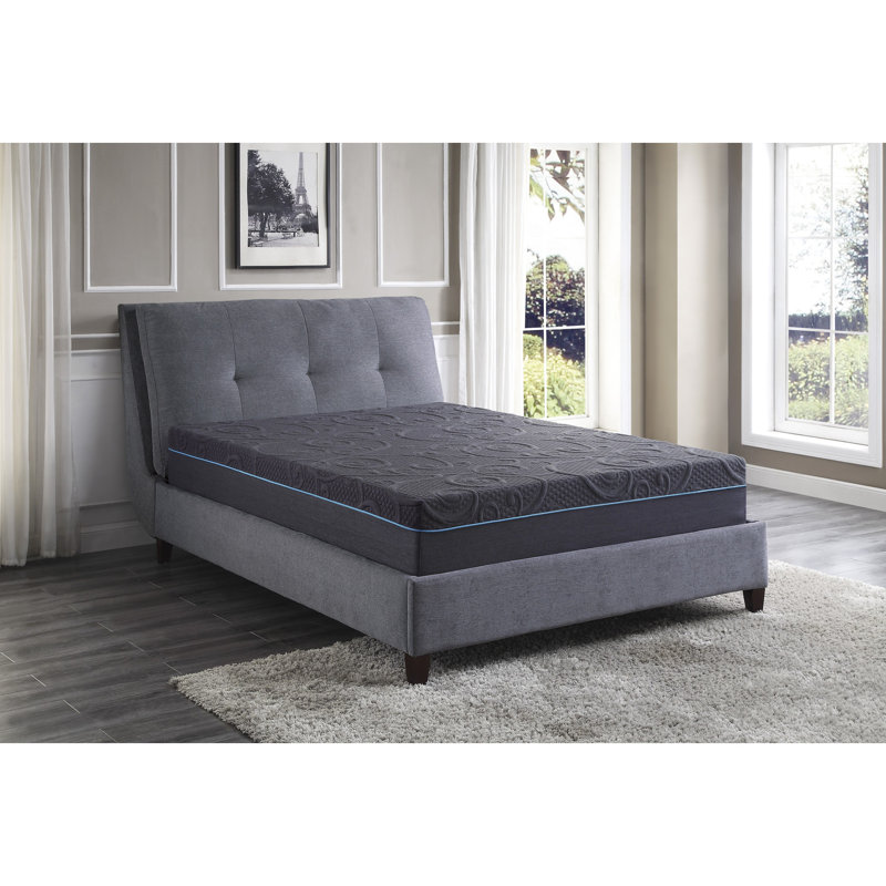 Grand matelas pour lit de 11 po, mousse viscoélastique imprégnée de gel, gris foncé, ressorts ensachés pour un sommeil paisible, mousse, matelas de confort moyen de 11 po et ressorts pour un sommeil profond