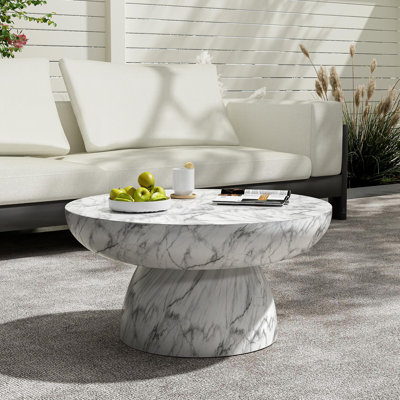 Table basse en faux marbre MGO pour une utilisation intérieure et extérieure