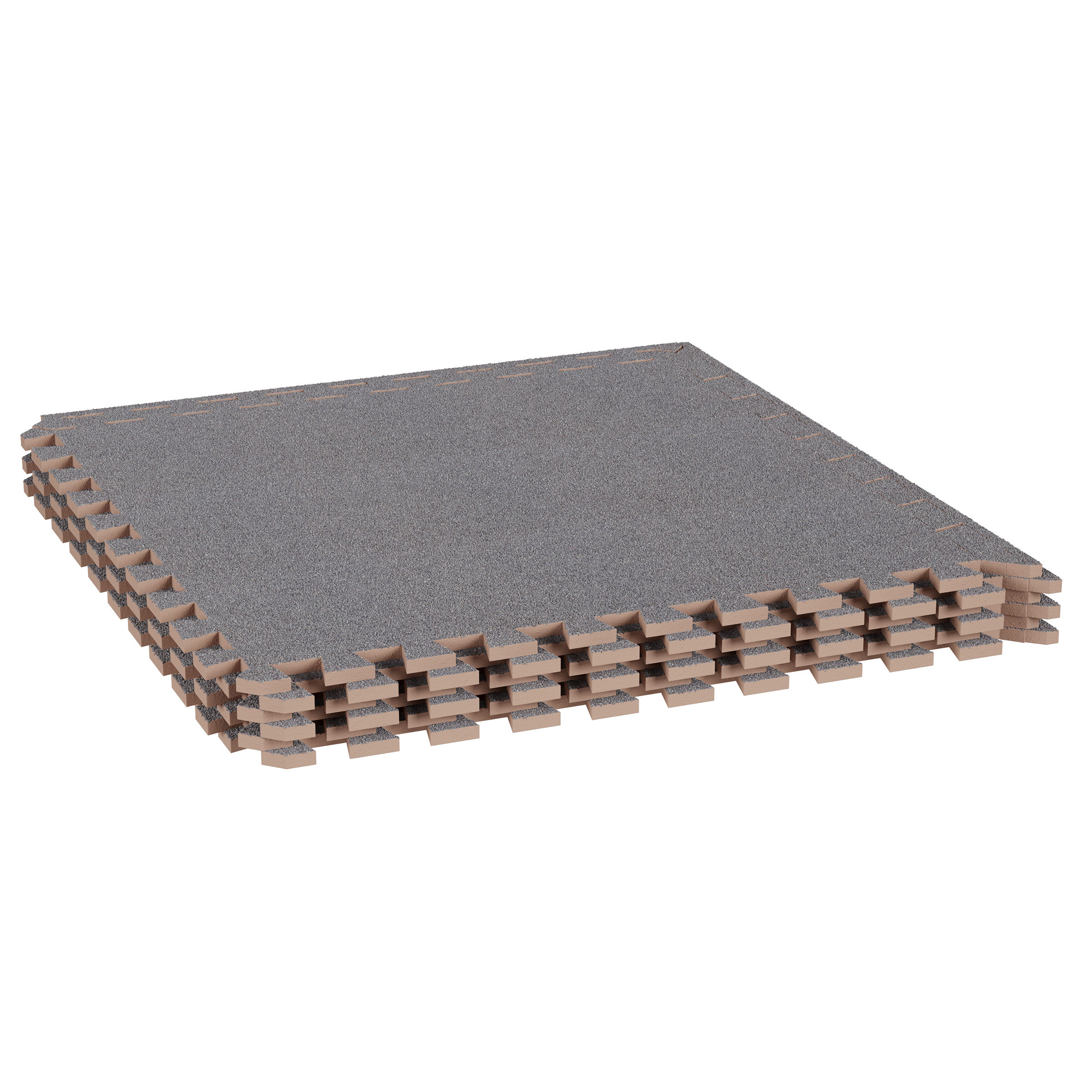 Stalwart Foam Mat Floor Tiles 6PC Set - Interlocking EVA Foam Padding With  Soft Carpet Top For Exercise, Yoga, Playroom, Garage, Or Basement By  Stalwart (Gray)