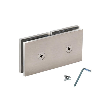 Shower Glass Clamp Square Brushed Nickel Finish