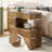 25.59" C-Shaped End Table with 2-Tier Storage, Rustic Brown Sofa Side Table