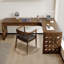 Bureau en bois massif en forme de L brun noyer avec 3 tiroirs-1814870187-1814870189