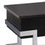 Table basse noire brillante et chromée avec plateau relevable