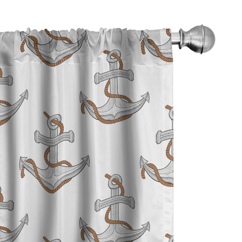 Tattoo Semi-Sheer Rod Pocket Curtain Panels, 28" x 63"