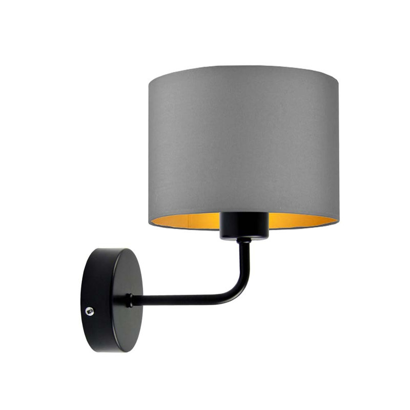 Geeke Steel Armed Sconce, Grey, Black