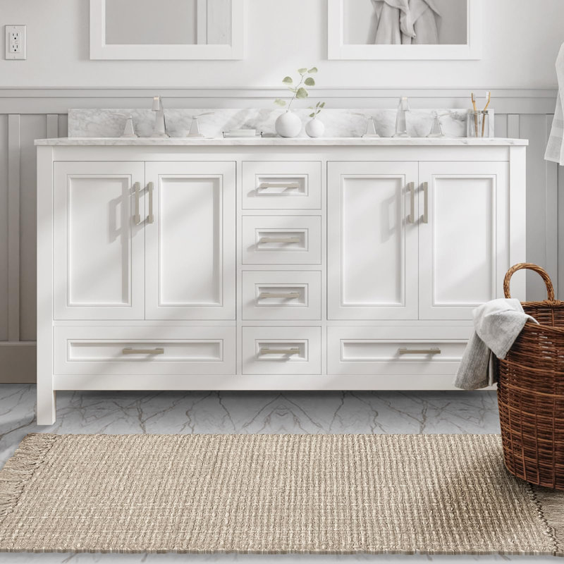 Bath Rug, 60" L x 24" W , Beige