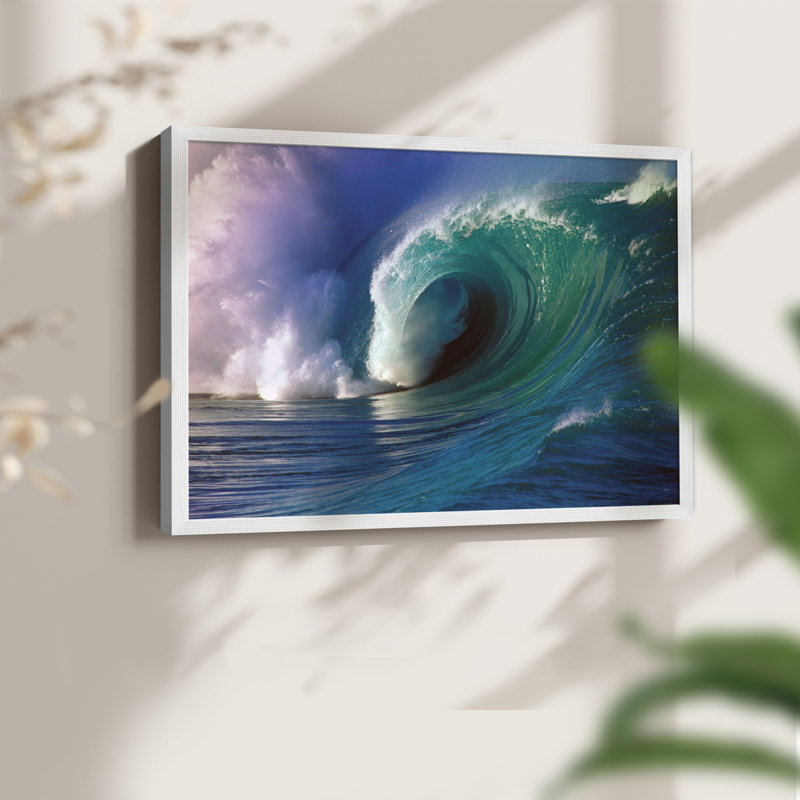 Waimea Bay -Framed Print - Restickable, 8" H x 10" W, White