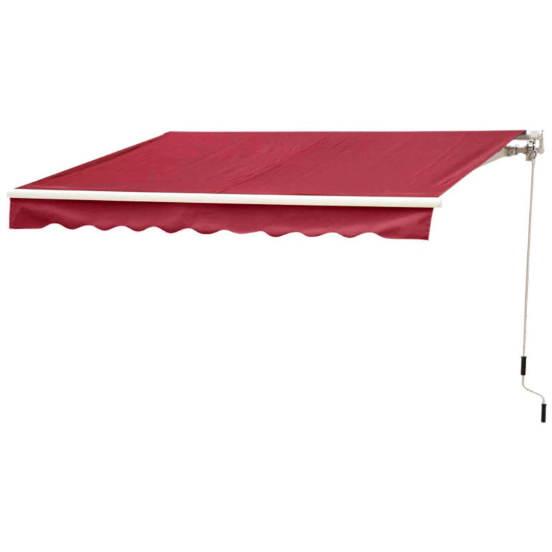 Dakota Fields Polyester Green Cover Retractable Patio Awning, 250 cm W x 200 cm D, Grey