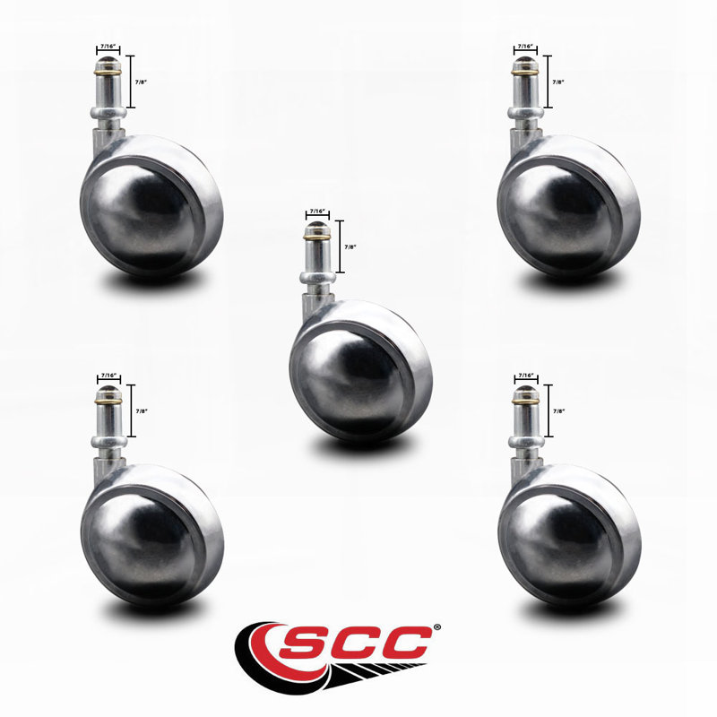 Metal Caster, Bright Chrome