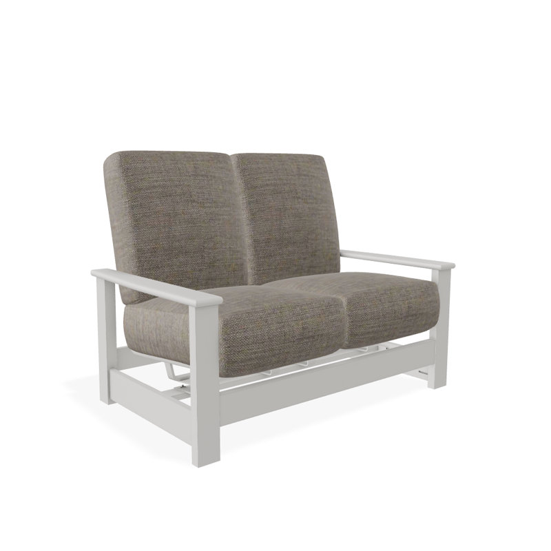 Leeward 56.5'' Wide Loveseat with Cushions, Cast Ash Sunbrella® Plainweave, Snow