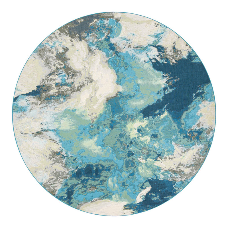 Keazia Indoor/Outdoor Area Rug, Round 7'10"
