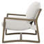 Chaise d'appoint rembourrée à texture douce avec structure en bois brun cendré pour les espaces de vie modernes