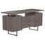 Bureau flottant gris à 2 tiroirs