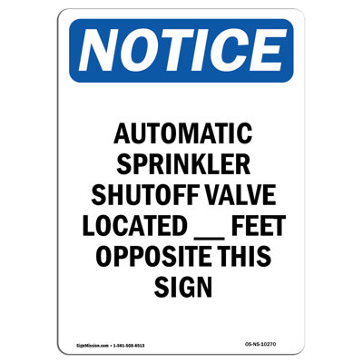 Automatic Sprinkler Shutoff Valve Sign