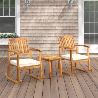 Brizio Acacia 3-Piece Conversation Set with Cushions