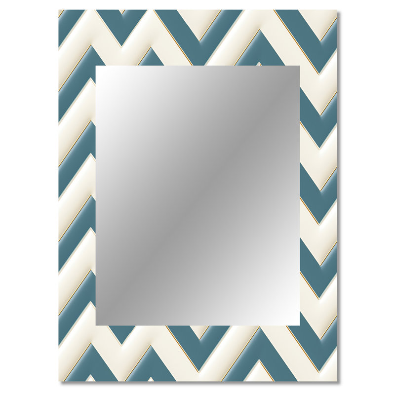 Scandinavian Chevron Elegance - miroir mural décoratif à chevrons, grand miroir à chevrons, impression d'art en métal