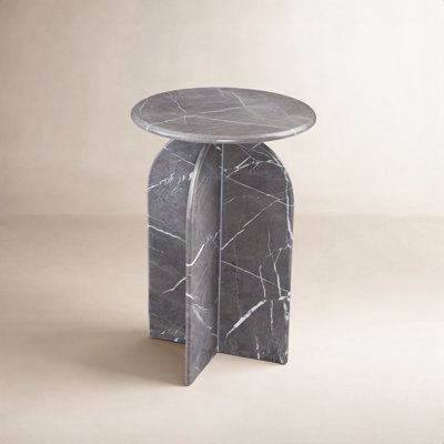 Aquitaine 16" Genuine Marble End Table