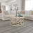 Hadlei Coffee Table Handcrafted Mango Wood Floral Carved Cut Out Design Distressed White Finish 33 Inch