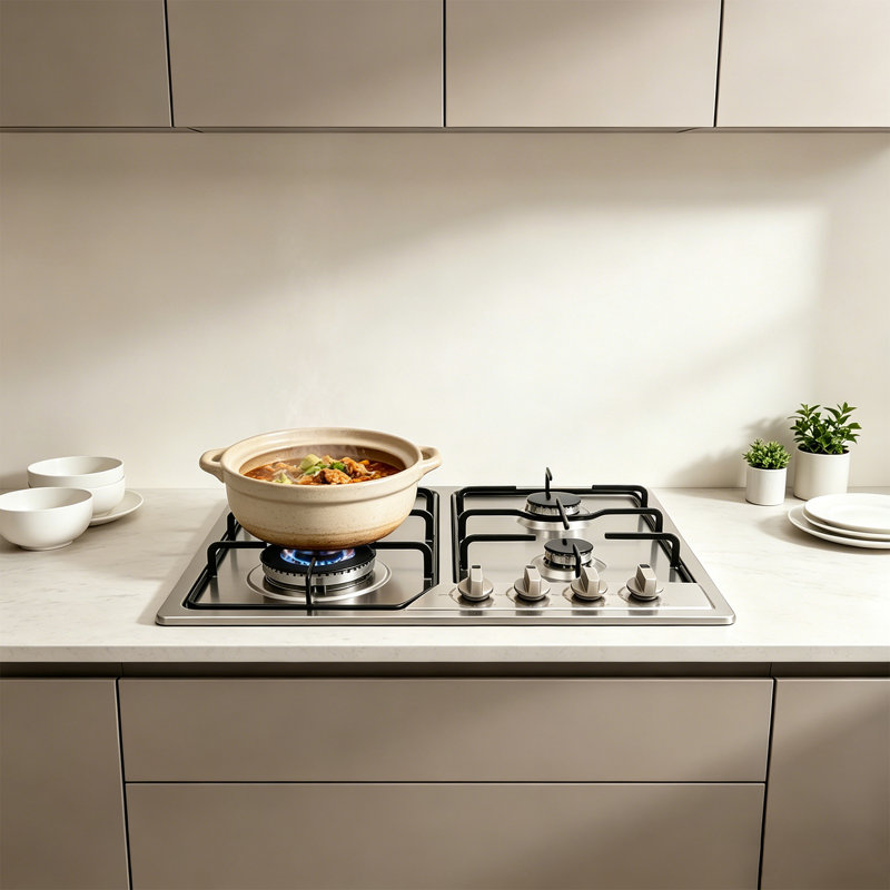 Cuisinière à gaz en acier inoxydable