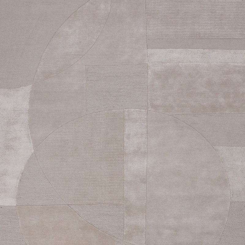 Geometric Area Rug in Taupe, Rectangle 5' x 8'