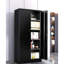 Armoire de rangement en acier robuste de 71 po avec portes verrouillables et 4 tablettes réglables, pour entrepôt, bureau, garage, noir, finition rustique