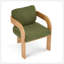 Ensemble de 2 chaises de salle à manger avec dossier coussiné, tissu bouclé, structure en bois massif de couleur naturelle-283535845-283535843