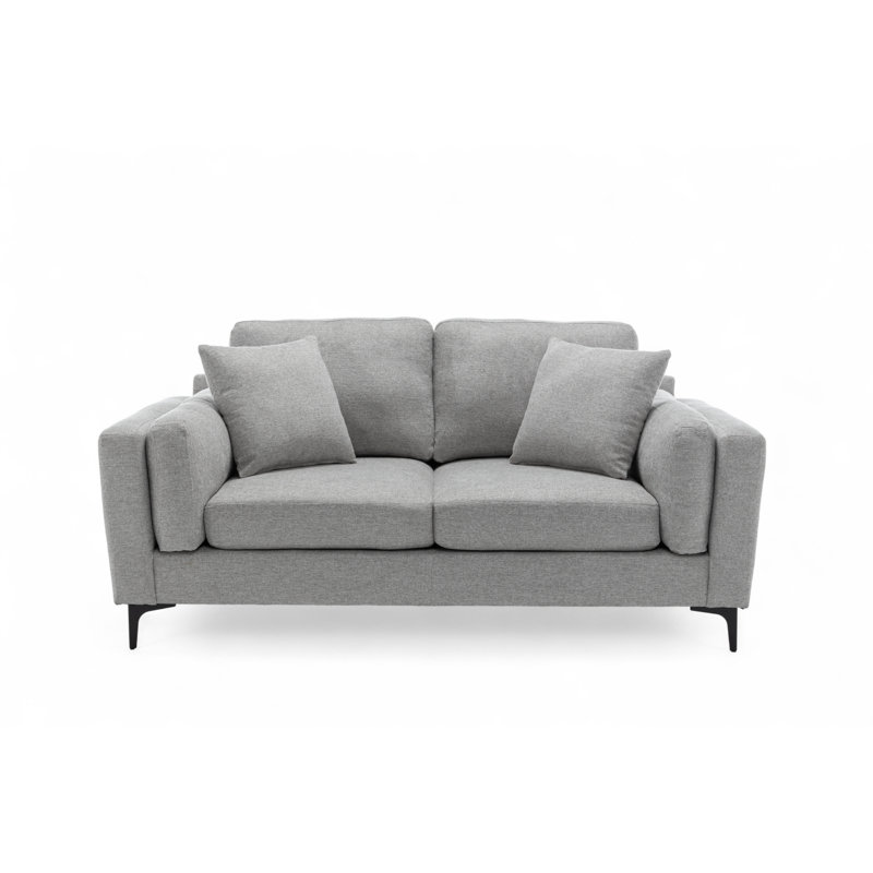 Tasley 2 Seater Chenille Sofa, Grey, 2