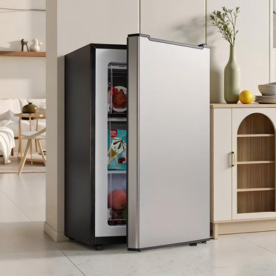 3.0 Cu.ft Upright Freezer Compact Mini Freezer With Removable Shelves For Bedroom, Office, Kitchen