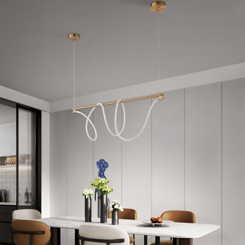 Shloma LED Modern Linear Chandelier, Gold