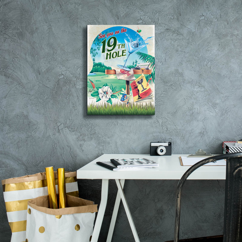«19ème trou» par James Mazzotta, art mural sur toile, H 16 po x l 12 po x P 0,75 po