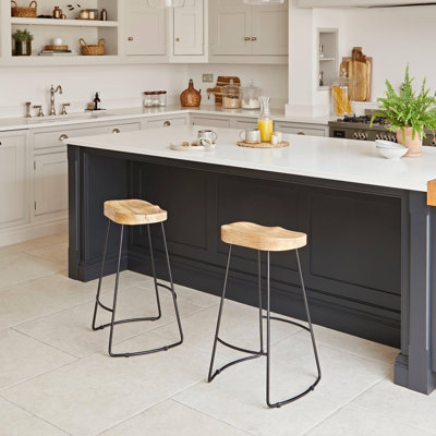 Alvada Bar Stool with Iron Frame