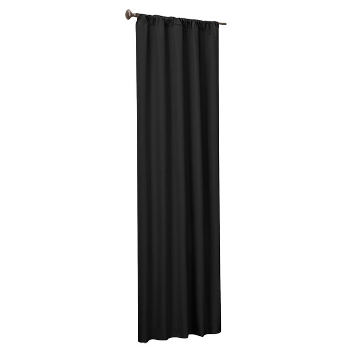 Paire de rideaux unis avec passe-tringle Tutto, Noir
