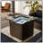 30" Propane Gas Fire Pit Table, 50000 BTU Square Fire Pit, Tile Tabletop With Beautiful Wicker Base For Outside Patio Deck Garden Courtyard-Brown