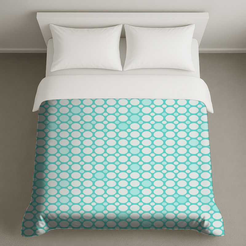 Housses de couette cercles à pois bleus, Twin
