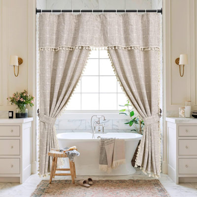 Adjustable Spring Tension Shower Curtain Rod No Drilling Non Slip Stainless Steel Heavy Duty Curtain Rod For Bathroom Or Window