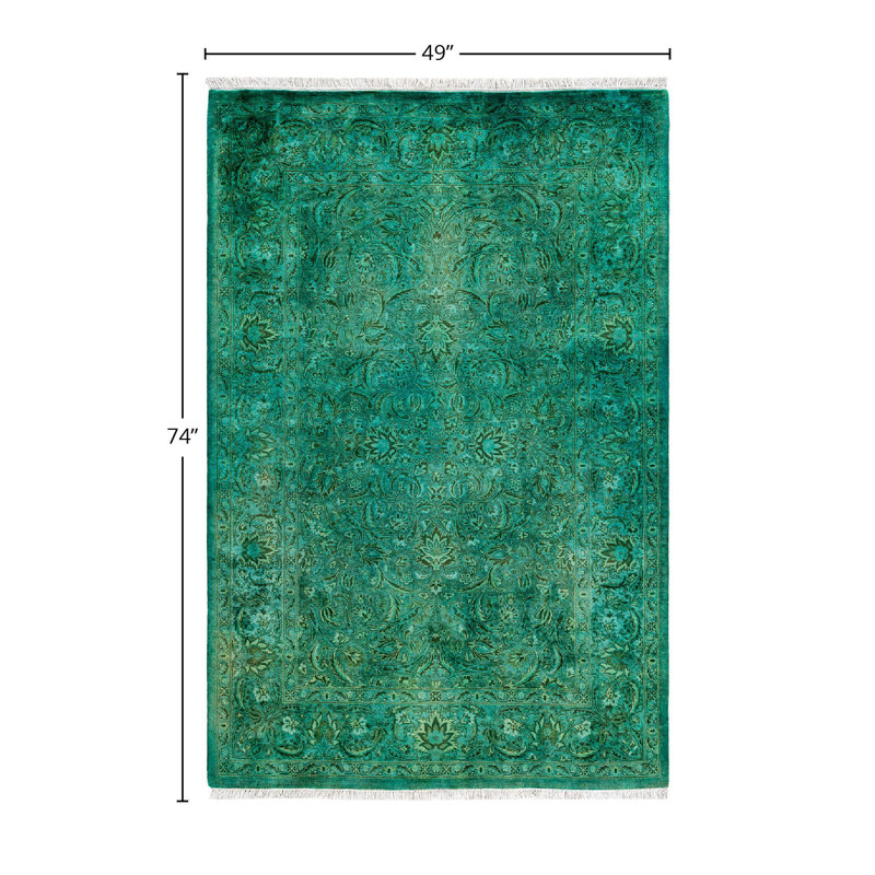 Overyed One-of-a-Kind Rectangle 4'1" X 6'2" Hand Knotted Area Rug