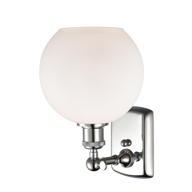 Applique murale 1 lumière 8 po Shauna 8 po, Blanc mat, Incandescente, Chrome poli
