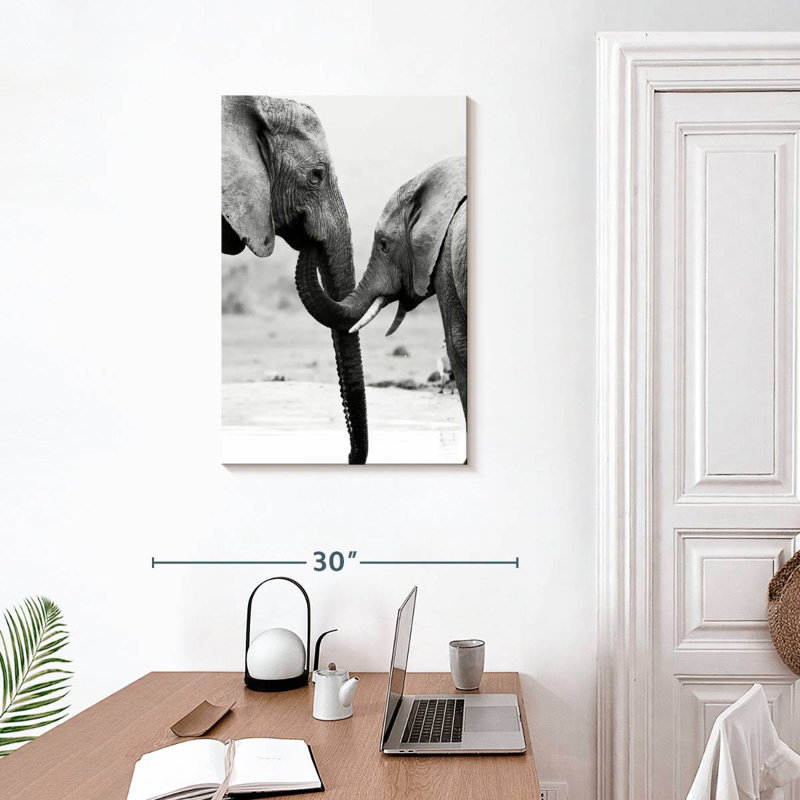 Brampt Mother And Baby Elephant, 30" H x 20" W