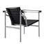Fauteuil en cuir noir à double couche en acier inoxydable