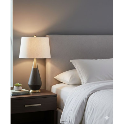 Transitional 1 Light Dark Walnut Table Lamp