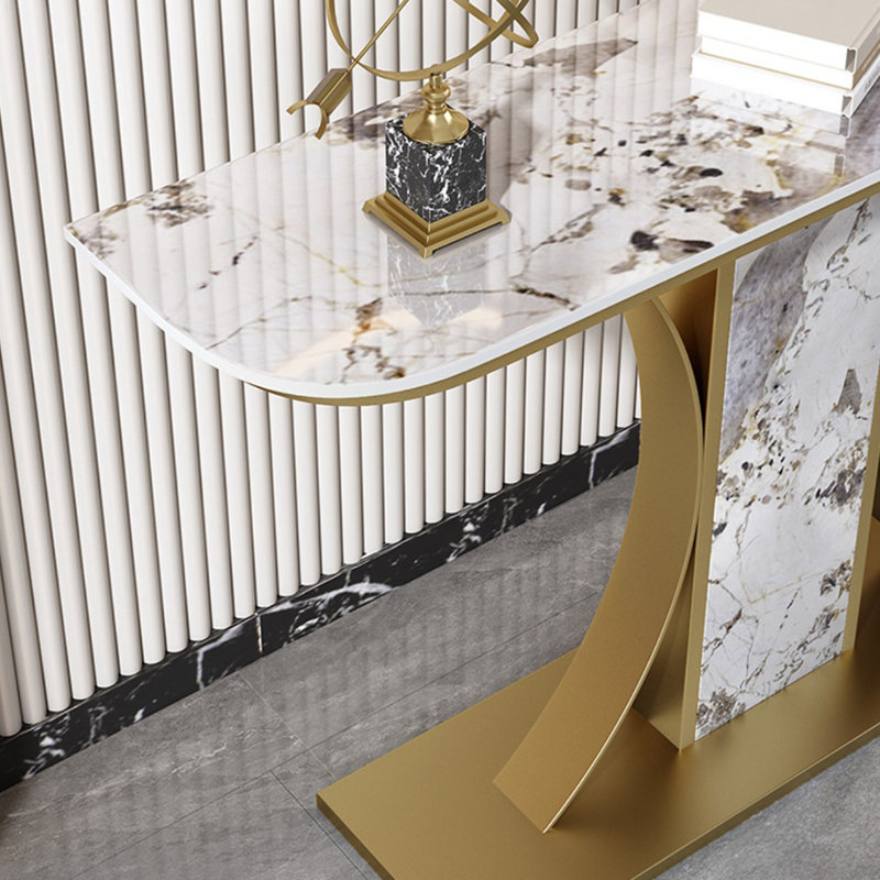 Console Table, H 31,5 po x l 47,2 po x P 11,8 po, Crème, crème