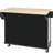 Large Storage Space Kitchen Cart With Solid Wood Cabinet Feet Drop Door And Movement-1897282131