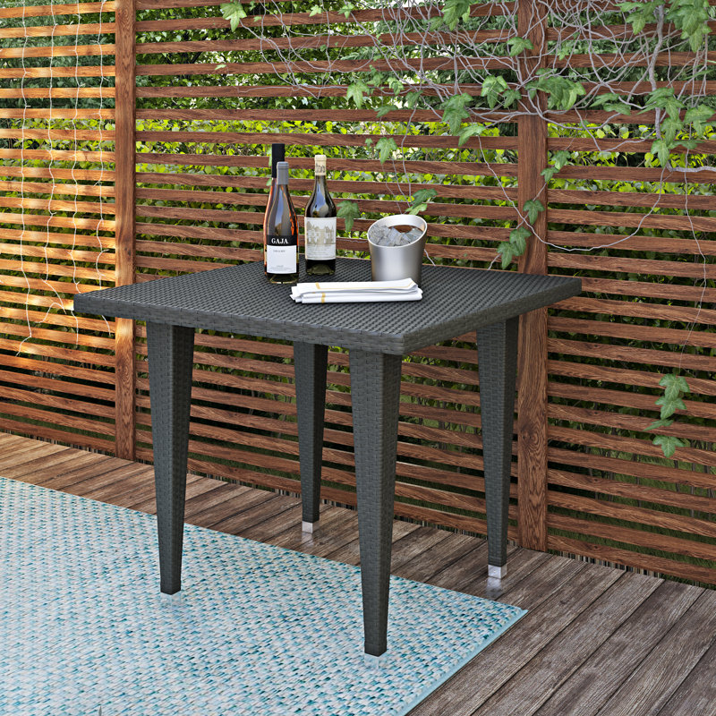 Weishaar Square Wicker Outdoor Side Table , 35.45'' in. W 35.45'' in. D, Gray