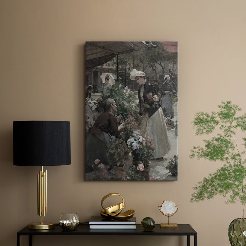 Motif floral rétro CCxxxi - galerie Cavas sur mesure, H 27 po x l 18 po