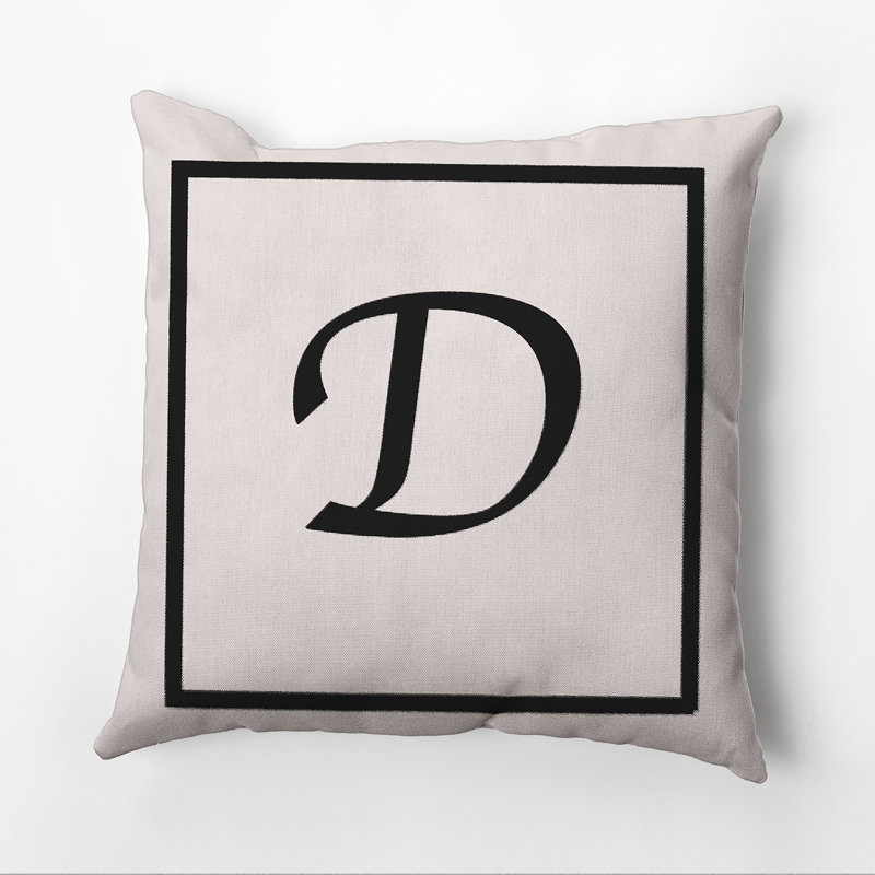 Housse et insert d'oreiller carré, 16 po x 16 po, Lin / noir, D